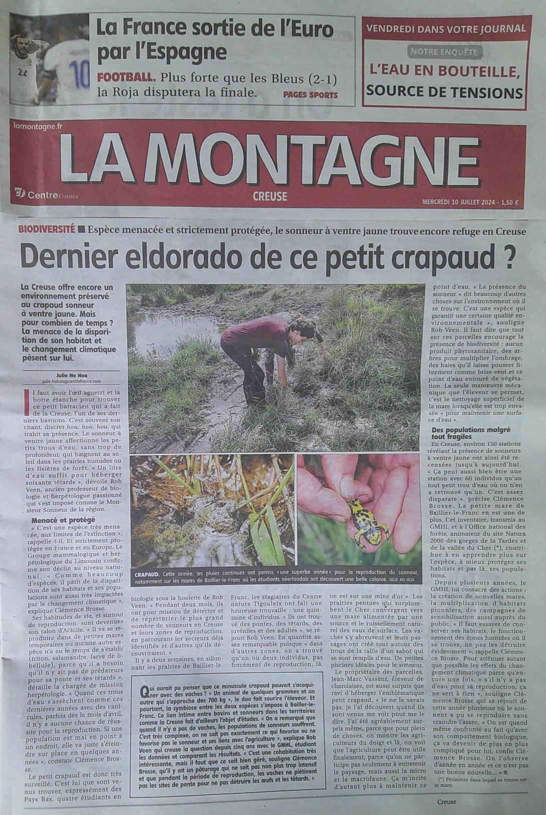 Reportage sur le sonneur à ventre jaune